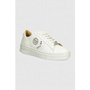 Philipp Plein sneakers din piele Lo-Top Arrow Force culoarea alb, WSC2751 PLE005N 0101 imagine