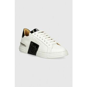 Philipp Plein sneakers din piele Hexagon Phantom Kicks culoarea alb, USC0565 PLE025N 01 imagine