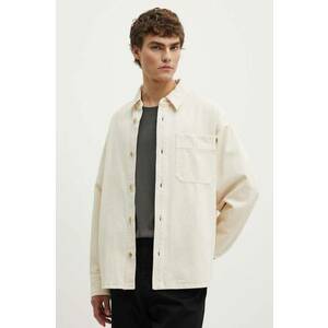 A.P.C. camasa jeans surchemise basile cavalier barbati, culoarea bej, cu guler clasic, relaxed, COGZV.H02939 imagine