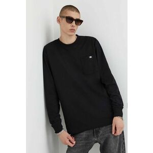 Dickies longsleeve din bumbac culoarea negru, neted imagine