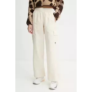 adidas Originals pantaloni Essentials Woven Cargo femei, culoarea bej, neted, IX9970 imagine
