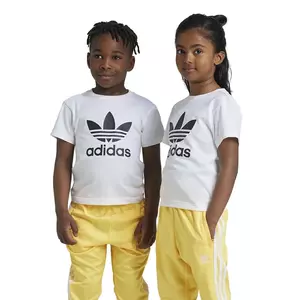 adidas Originals tricou de bumbac pentru copii TREFOIL TEE culoarea alb, cu imprimeu, JE0518 imagine