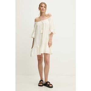 Answear Lab rochie din bumbac culoarea bej, mini, evazată imagine