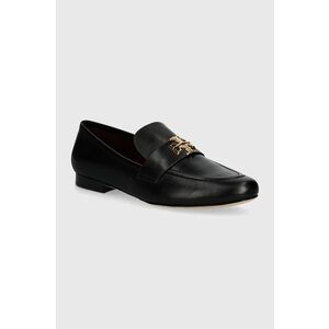 Tory Burch mocasini de piele Eleanor Loafer femei, culoarea negru, cu toc plat, 158204-006 imagine