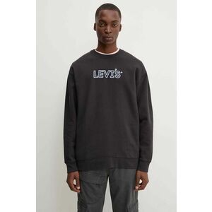 Levi's hanorac de bumbac barbati, culoarea negru, cu imprimeu imagine