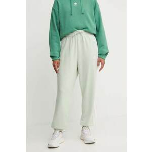 adidas pantaloni de trening din bumbac Essentials culoarea verde, modelator, IY4236 imagine
