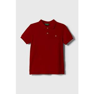 United Colors of Benetton tricouri polo din bumbac pentru copii culoarea rosu, neted imagine