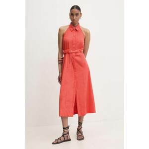 Answear Lab rochie culoarea portocaliu, midi, evazată imagine