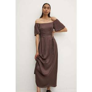 Answear Lab rochie culoarea maro, maxi, evazată imagine