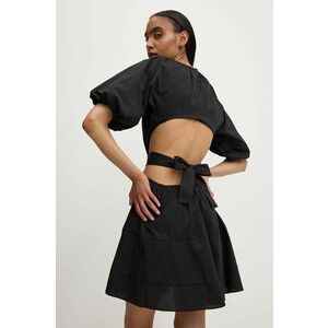 Answear Lab rochie din bumbac culoarea negru, mini, evazată imagine