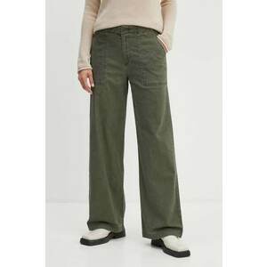 Levi's pantaloni femei, culoarea verde, lat, high waist, SURPLUS STRAIGHT imagine