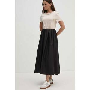 Sandro Ferrone rochie din bumbac culoarea bej, midi, evazată, SFS7XBDMARGOT imagine