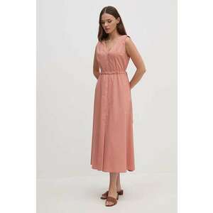 Sandro Ferrone rochie din bumbac culoarea roz, midi, evazată, SFS7XBDMADA imagine