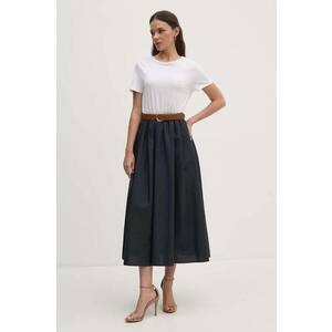 Sandro Ferrone rochie din bumbac culoarea alb, midi, evazată, SFS7XBDMARGOT imagine