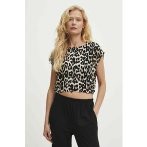 Answear Lab tricou femei, culoarea maro imagine