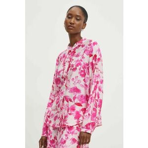 Answear Lab cămașă femei, culoarea roz, cu guler stand-up, regular imagine