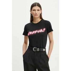 The Kooples tricou din bumbac femei, culoarea negru, FTSC26045K imagine