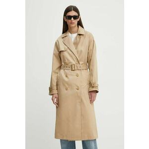 Levi's palton jeans femei, culoarea bej, de tranzitie, cu doua randuri de nasturi, A8976 imagine