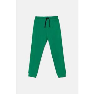 United Colors of Benetton pantaloni de bumbac pentru copii culoarea verde, neted, 3J68CF058 imagine