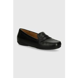 Geox mocasini de piele D ANNYTAH MOC femei, culoarea negru, cu toc plat, D46BMA 00046 C9999 imagine