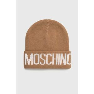 Moschino caciula din amestec de lana culoarea maro, din tricot gros, M5672 60102 imagine
