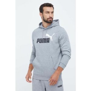 Puma bluza barbati, culoarea gri, cu glugă, cu imprimeu imagine