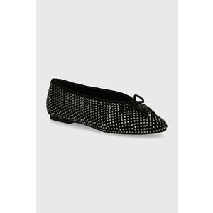 Kurt Geiger London balerini din piele intoarsa Sloane Eagle Ballerina Dr culoarea negru, 2672805209 imagine