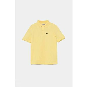 Lacoste tricouri polo din bumbac pentru copii culoarea galben, neted imagine