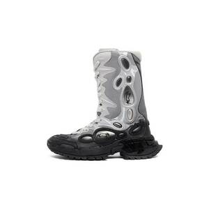 Rombaut botine NUCLEO BOOT femei, culoarea argintiu, cu toc plat, S24-E-012 imagine