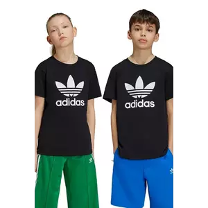 adidas Originals tricou copii TREFOIL TEE culoarea negru, cu imprimeu, IY7421 imagine