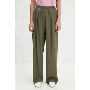 Samsoe Samsoe pantaloni JULIA femei, culoarea verde, lat, high waist, F23100048 imagine