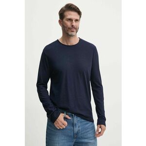 United Colors of Benetton longsleeve din bumbac culoarea albastru marin, neted, 3JE1J19A9 imagine