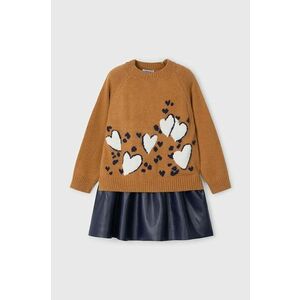 Mayoral rochie din amestec de lână pentru copii culoarea rosu, mini, evazată, 4925 imagine