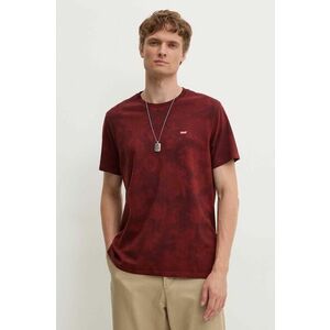 Levi's tricou din bumbac barbati, culoarea bordo, neted imagine