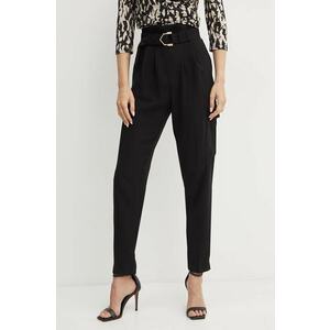 Morgan pantaloni PROUR.F femei, culoarea negru, fason cargo, high waist, PROUR.F imagine