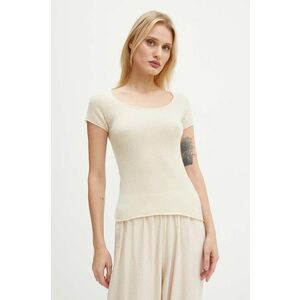 American Vintage tricou de lana culoarea bej, RAX18CH24 imagine