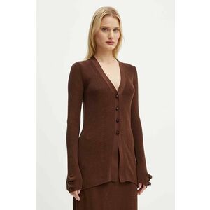 AERON cardigan din bumbac culoarea maro, light, PFPU256515 imagine