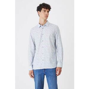 Medicine camasa barbati, culoarea alb, cu guler clasic, slim imagine