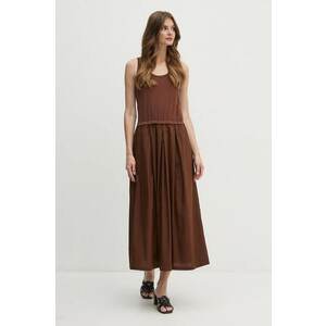 United Colors of Benetton rochie culoarea maro, maxi, evazată, 4VLDDV0AS imagine