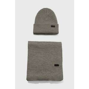 Barbour set căciulă și fular Crimdon Beanie & Scarf Gift Set culoarea gri MGS0019 imagine