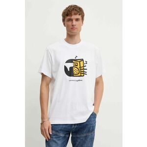 G-Star tricou din bumbac bărbați, culoarea alb, cu imprimeu, D25702-C336 imagine