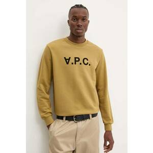 A.P.C. hanorac de bumbac sweat standard grand vpc GOTS culoarea verde, cu imprimeu, COHBN.M27907 imagine