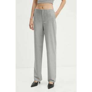 Moschino Jeans pantaloni din lana culoarea gri, drept, high waist, A0307 8725 imagine