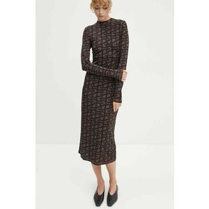 Stine Goya rochie culoarea negru, midi, mulată, D074-2244 imagine