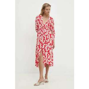 Answear Lab rochie culoarea rosu, midi, evazată imagine