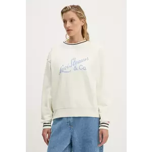 Levi's hanorac de bumbac femei, culoarea bej, cu imprimeu, 0002L imagine