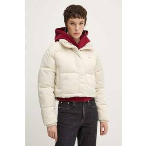Tommy Jeans geaca femei, culoarea bej, de iarna, DW0DW18292 imagine