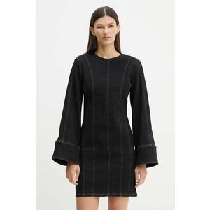 Gestuz rochie culoarea negru, mini, mulată, 10909401 imagine