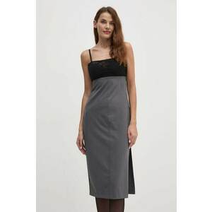 Sisley rochie din amestec de lana culoarea negru, mini, dreaptă, 47FYLV067 imagine