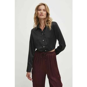 Answear Lab cămașă femei, culoarea negru, cu guler clasic, regular imagine